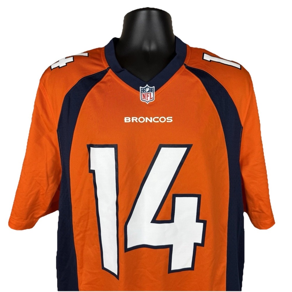 New Nike On Field NFL Denver Broncos Courtland Sutton Orange Jersey Mens Large‎